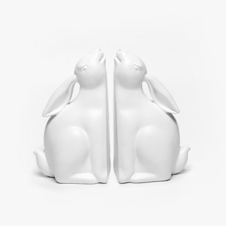 Pupukirjantukisetti, 2 kpl, polyresiini, valkoinen, 22x9x18 cm