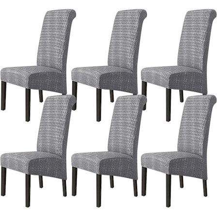 Matstolsöverdrag XL, stretchigt stolsöverdrag set om 6, tvättbart universellt stort stolsöverdrag, lätt att rengöra för matsal vardagsrumsdekor, Diag