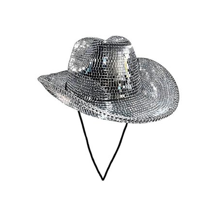Disco Ball Cowboy Hat, Mirrored Ball Cowboy Hat, Bachelorette Bachelor Party Hat