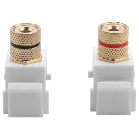 Højttaler Post Snap-in Banan Keystone Jack - Hvid, 10 stk