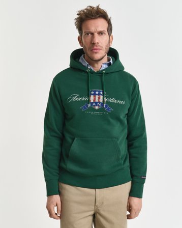 GANT Herren Crest Graphic Hoodie (XXXL) Grün