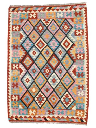 Hand Woven Kilim Afghan Old Style Rug 127X181 Wool Small