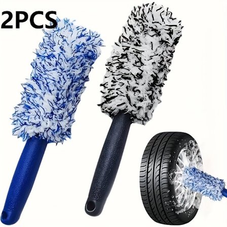 2-pak Mikrofiber Fælgrensebørste Køretøjsrensebørste Beskyt Overflade Dyb Rengøring