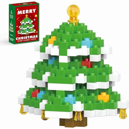 Juletræs Byggeklodssæt Kompatibelt med Lego Julekalender 2024 Stabling af Nyt Legetøj Julegaveæske Nytår Julegaver, Træ[D]