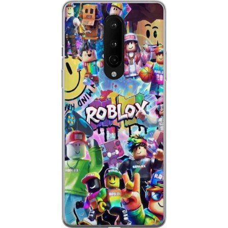 Kompatibelt Mobilskal till OnePlus OnePlus 8 Stor färgglad Roblox-värld med många karaktärer, energifylld gaming-illustration perfekt för barnrum