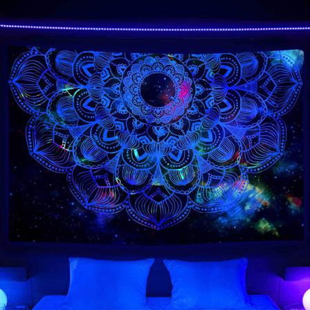 Blacklight Vägghängande Trippy Gobeläng Psykedeliska Gobelänger