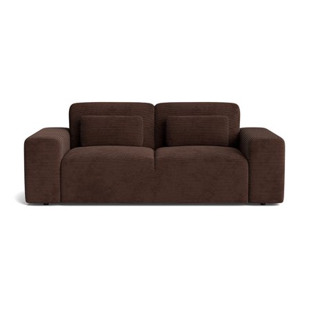Messina 2.5 personers sofa - Ribcord Mørkebrun - 212x107x80 - Komfortabel Sofa med Nozag Fjedre, Massiv Eg og PU Skum