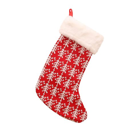 Julstrumpa i Ull med Tryckt Mönster, Juldekoration, Presentpåse, Strumpor
