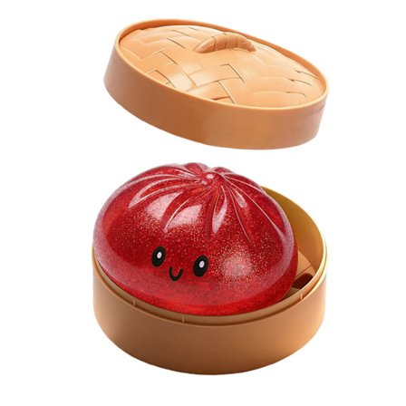 Squishies Buns Leksaksdumplings Squishies Leksaker för Barn Vuxna Mystiska Klämdeg Stressleksaker med Ångkokarfodral-FA-