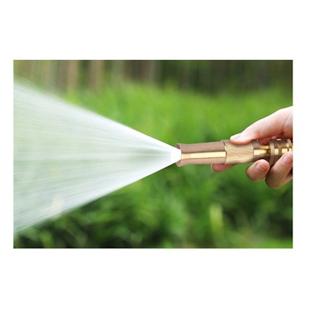 3-delt hageslangemunnstykke i solid messing - Høytrykksmunnstykke for hagen