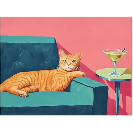 Katt med Blomster 5D Diamantkunst - Full drill DIY, Perlemaling nybegynner, Lerret veggdekorasjon 40x30 cm