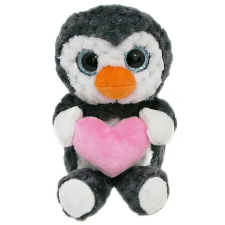 Tøjdyr Pingvin med Lyserød Hjerte 15 cm