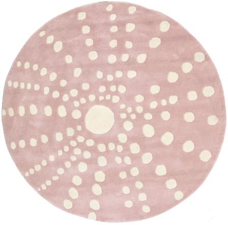 Sjöborre Handtufted Kids Rug Ø 150 Small Pink Dotted Round Wool