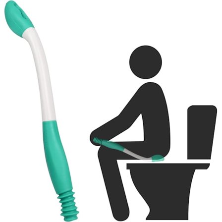 Pitkän ulottuvuuden Comfort Wipe -wc-apuvälineet, pohjanpyyhin, ulottuu yli 15 tuuman, tarttuu wc-paperiin tai kosteuspyyhkiin