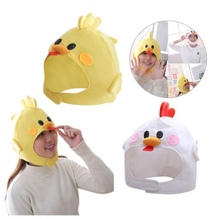 Yndig plys Chick Hat Cosplay kostume Cap Chicken Headwear