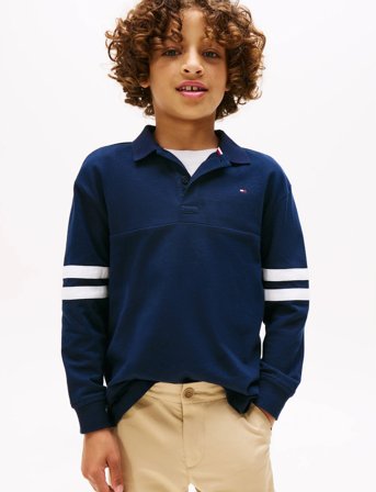 Tommy Hilfiger Th Mixed Graphic Polo Ls - Navy - 176