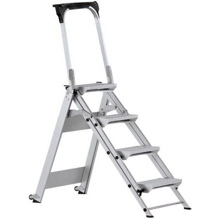 Zarges Z500 Compactbocken Stegpall 4 steg med säkerhetsbygel, Stegar & ställningar