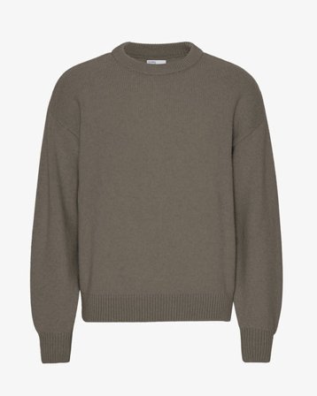 Oversized Merino Wool Crew - Dusty Olive