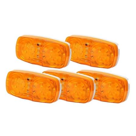 5x Amber Led Ulkovalot Rv Perävaunun Merkkivalot Kaksipuoliset Valot 10 Diodivalot