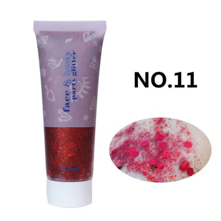 Transparent hvid ansigts- og kropsglimmer - Party glimmer festival rave kostume, egnet til kvinder og børn.