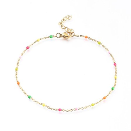 Vristlänk i Guldpläterad AISI 304 stål med multicor länkar