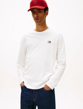 Tommy Jeans Tjm Reg Badge Tee Ls - Cream - XL