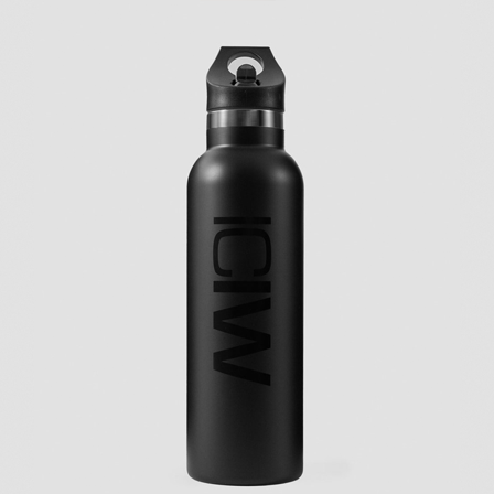 ICANIWILL Stainless Steel Water Bottle 600 ml, Black