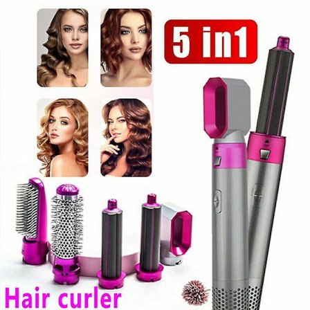 5-in-1 Hot Air Brush Hair Curler Set