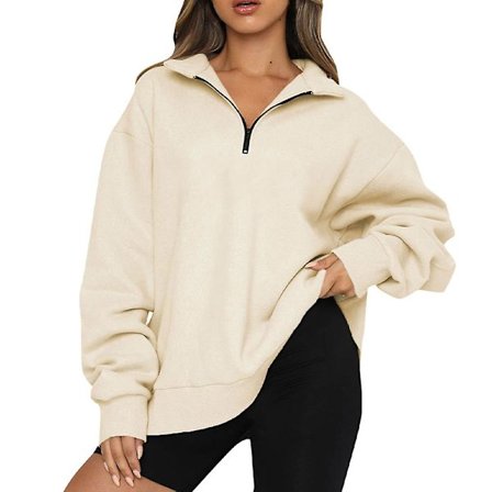 Hverdagslige Topper for Kvinner - Gensere - Løse - Lange Ermer - Enkle - Overtrekksgensere