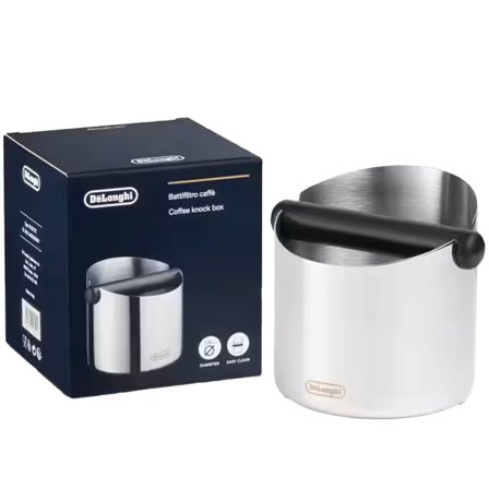 Delonghi Knock Box beholder til kaffegrums, rustfrit stål - Rustfri stål | KitchenOne