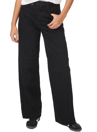 TeeShoppen Performance Wide Jeans Byxor Dam Svart w31l30