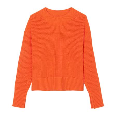 Marc O'Polo Knitted crewneck jumper, relaxed fit Orange, Dame Striktrøjer