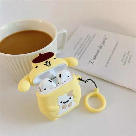 Tegneserie 3D Sanrio Pompompurin Etui til AirPods Sød Cover Iphone Høretelefon Tilbehør