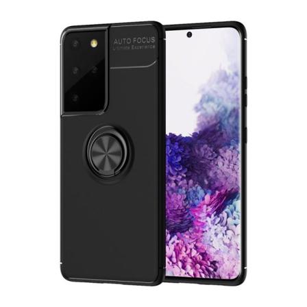 Samsung S21 Ultra Praktisk Stöttåligt Skal Med Ringhållare V3 Svart