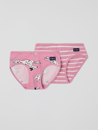 Polarn O. Pyret - 2-pack knickers - 110 - 116 - Childrenswear - pink