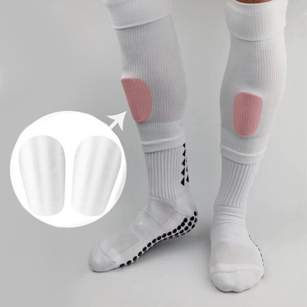 1 par - Mini leggbeskyttere for fotball - Unisex sklisikre leggbeskyttere for fotball (hvit)