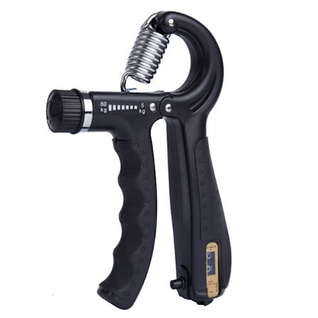 Grip Strengthener, Håndmuskeltræner, Justerbar Modstand (5-60 kg) Sort