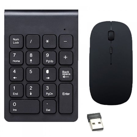 Trådlöst numeriskt tangentbord, Mini 2.4G 18 tangenter Nummerplatta, Bärbar tyst finansiell redovisning Numeriskt tangentbord Tangentbord, Trådlös mus