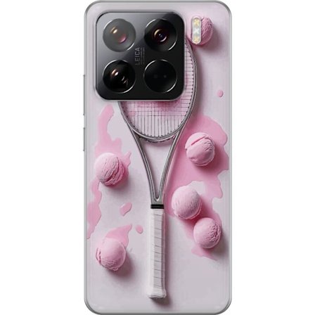Kompatibel Mobilcover til Xiaomi Xiaomi 15 Pro Rosa glaskugler og tennisketsjer i et kreativt stillbillede med legende popfølelse og moderne design,