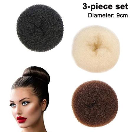 Hiusdonitsilasten hiusdonitsi, 3 kpl Chignon-hiusdonitsi sukkadonitsi tytöille, hiusdonitsimuotoilija lyhyille ja ohuille hiuksille-13G