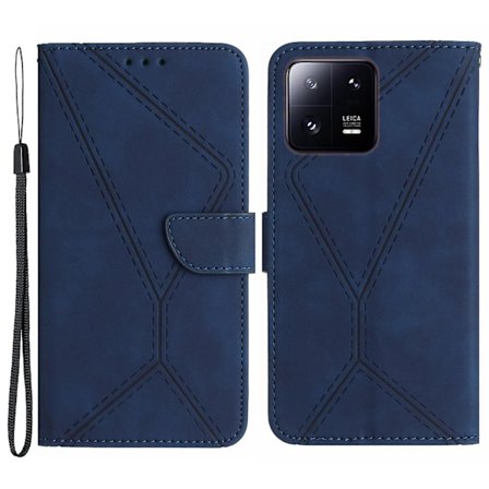 Skin-touch- case för Xiaomi 13 Pro 5G PU Läder Flip Cover Anti-Drop plånbok telefonskal med rem