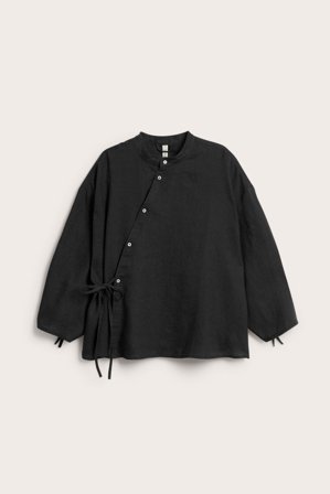 Kappahl | Bluzka z lnu Czarne L | Czarne