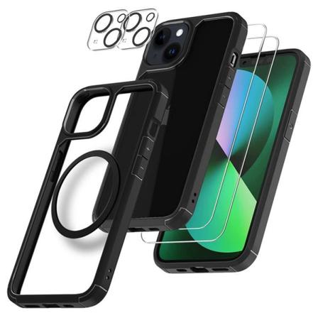 [6in1] Boom Iphone 13 Skal - Linsskydd - Härdat Glas - Magsafe R