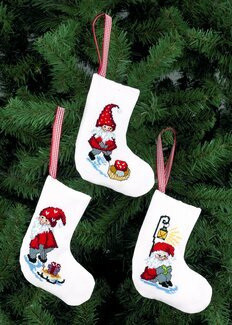 Broderikit Julesokker Nissejob 3-pak - Permin