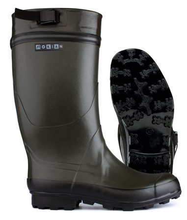 Nokian Finnwald Gummistövel grön, rymligt skaft 48, Skor