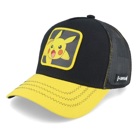 Capslab - Pokemon Pikachu Black/Yellow Trucker Trucker Black Cap - @ Hatstore