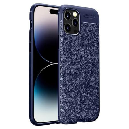 Läder Mönstrat Tpu Skal Apple Iphone 14 Pro - Blå