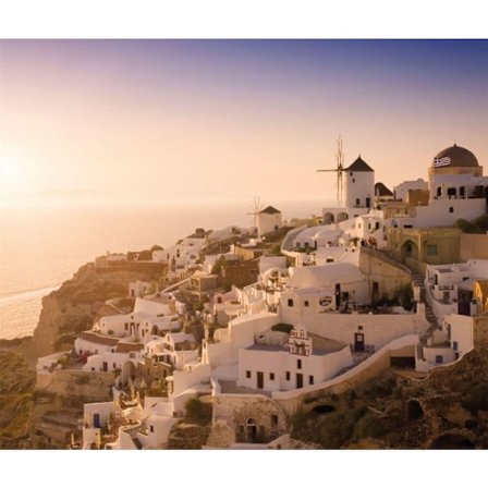 Rod Edwards Lazy Days Santorini Canvas Print 50cm x 40cm Multic