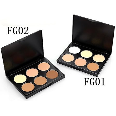Mini 6 Farge Makeup Pudder Foundation Concealer Palette