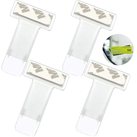 Parkeringsbillet holder, pakke med 4 transparente bilrude billet holdere, selvklæbende billet clips til parkeringsbillet, beboerparkeringstilladelse
